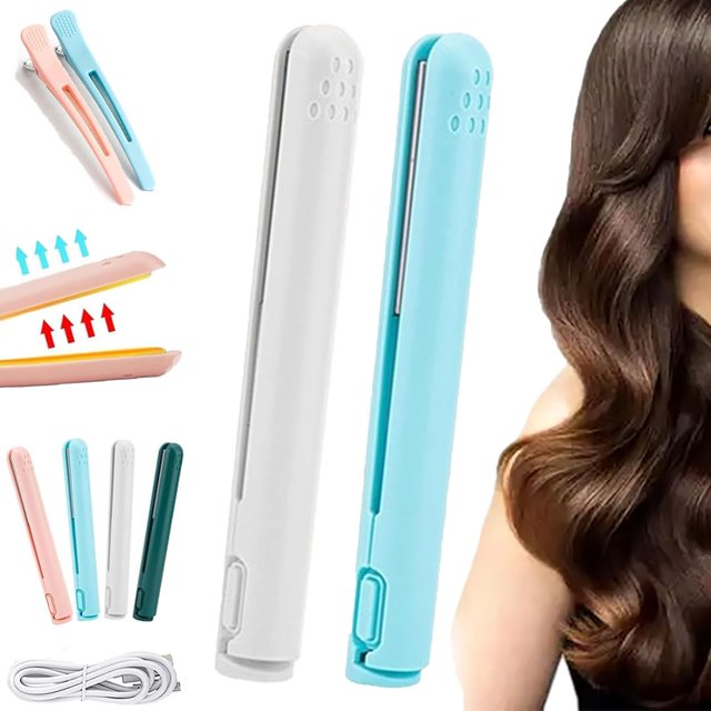 Ceramic Mini Hair Curler, Dual Glam Mini Dual Purpose Curling Iron, Dualglam Mini Curling Iron, for Travel Home