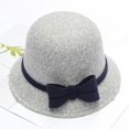 thumbnail image 2 of Chapeau Melon Petit pour Femme, Automne et Hiver, Nœud, Bout Rond, Décontracté, Style Bassin de Pêcheur, 2 of 3