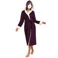thumbnail image 1 of Penkiiy Womens Robe Long Kint Bathrobe Lightweight Soft Robes Ladies Bath Robe S Purple, 1 of 4
