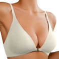 thumbnail image 1 of Front Closure Bras for Women Sports Bra Pack Women No Underwire Low Compression Bra Cut Deep V Padded Womens Bras Front Closure Bralette Seamless Comfy Bras Seamless Bras with Support, 1 of 8
