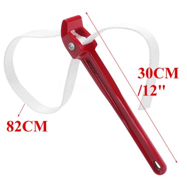 Poignée de Filtre à Huile 12 Pieds' Sangle de Courroie Clé Antidérapante 82cm*30cm Sangle en Toile Clé de Filtre Outil à Main Fixe en Aluminium
