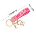 thumbnail image 3 of Short Fabric Embroidered Keychain for Mother's Day, Handmade Crochet Design with Leather Details, Measuring 15.5x3x1cm, Ideal as Key Accessory or Gift, 3 of 6