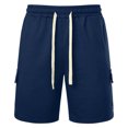 thumbnail image 4 of FcBaudy Mens Shorts, Shorts Men, Half Shorts Pants Man Fashion Leisure Solid Color Multiple Pockets Draw Rope Five Quarter Pants Men Polyester Blouse And Pants, 4 of 5
