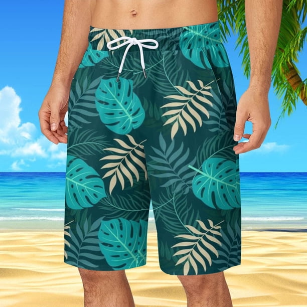 FcBaudy Mens Shorts, Shorts Men Men Hawaiian Pocket Elastic Waist