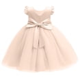 thumbnail image 4 of RXIRUCGD 2025 Vêtements d'Été pour Enfants Robe en Maille Unie à la Mode pour Filles Robe de Performance Formelle pour Filles, 4 of 4
