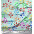 thumbnail image 1 of Soimoi Polyester Crepe Fabric Lilac Floral Decor Fabric Printed Yard 42 Inch Wide, 1 of 1