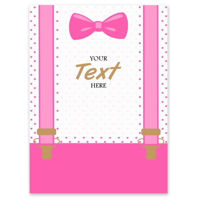 Darling Souvenir MADE WITH LOVE PersonalizedWelcomeBannerPink Suspenders - It's A Girl,Custom Text Poster Party CollectionWelcomeSignGreat For Wedding, Birthday, Engagement Party- 18x12