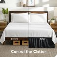 thumbnail image 4 of Bare Home Adjustable Wrap Around Bed Skirt - 15 Inch Drop - Easy Fit - Ruffle Pleats - Queen, Black, 4 of 6