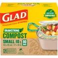 thumbnail image 2 of Glad Certified Compostable Drawstring Bags - Small 10 Litres - Drawstring, 80 Compost Trash Bags - Unscented, 2 of 10