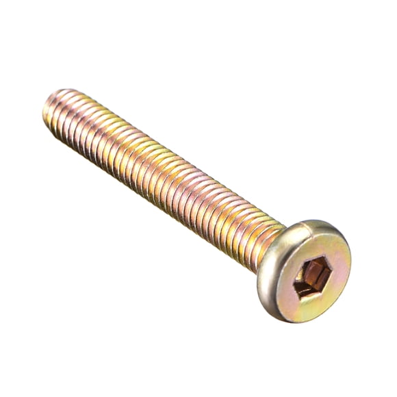 Unique Bargains M6x40mm Furniture Bolt Nut Hex Socket Drive Round Head Screw Zinc Plated 20 Pcs