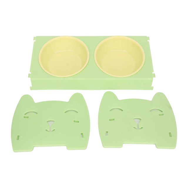 Dual Pet Food Bowl, Large Capacity Dry Wet Separation Spill Proof Multipurpose Lightweight Double Dog Cat Bowl For Pets For Home For Dogs Pink,Green,Orange