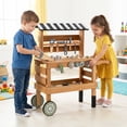 thumbnail image 2 of Gymax 2-in-1 Wooden Kids Cart & Tool Bench Play Workbench w/Realistic Tools Top Canopy, 2 of 10