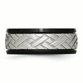 thumbnail image 3 of Stainless Steel Brushed Black IP Grooved Ring 12.5 Size, 3 of 6