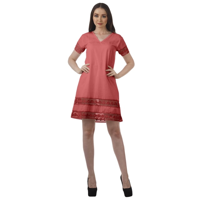Moomaya Robes de Soirée pour Femmes Grande Taille Unies Tenue Décontractée Vêtements pour Dames