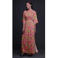 thumbnail image 4 of Bimba Robe Longue d'Été en Rayonne Imprimée d'Anthurium et de Feuilles de Frêne, Manches Kimono, Fente Maxi - Petit, 4 of 6