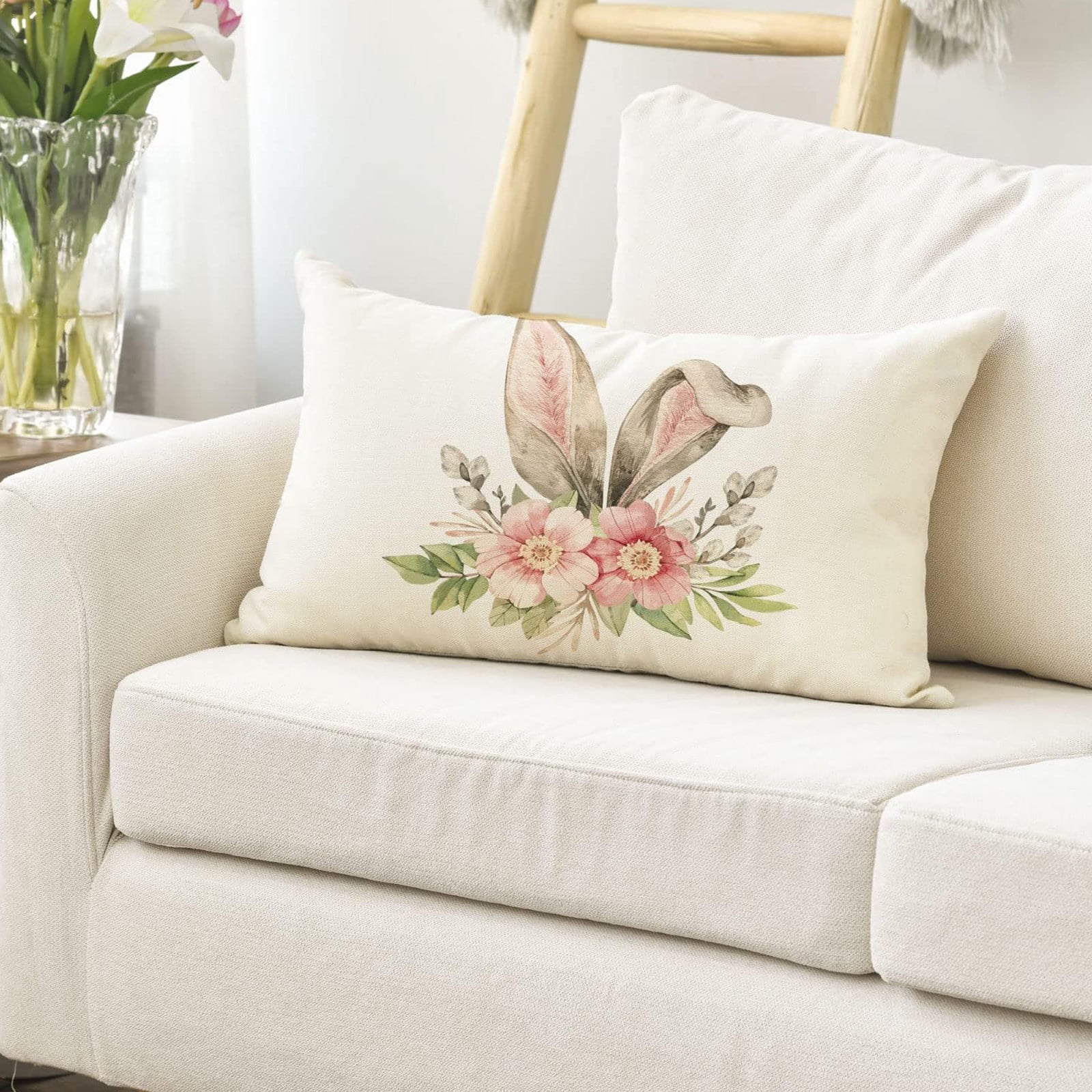 Dvkptbk Linen Pillowcase Easter Lumbar Pillow Covers 11.81X16.68 He Is Risen Spring Religious Pillows Case Decorative Linen Pillow Covers for Couch Home Home Decoration
