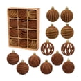 thumbnail image 2 of PEONAVET Christmas Decorations 12 Piece Flocked Christmas Balls Christmas Decoration SetMultiple Styles Of Christmas Tree Decorations Can Also Be Used for Other Party, 2 of 6