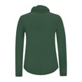 thumbnail image 4 of BiZtdJrK Womens Sun Protection Going Out Shirts with Face Mask Summer Breathable Long Sleeve Sunshirt Rash Guard Beach Tops Army Green XL Spring Savings, 4 of 7