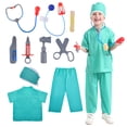 thumbnail image 1 of TOPTIE Costumes de Chirurgien pour Enfants, Robe d'Uniforme de Fête d'Halloween pour Garçons et Filles de 3 à 6 Ans, 1 of 7