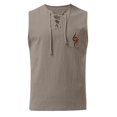 thumbnail image 1 of Tank Top for Men, Men Summer Drawstring Pocket Solid Color Printed Sleeveless Tank Top Casual Shirt, 1 of 3