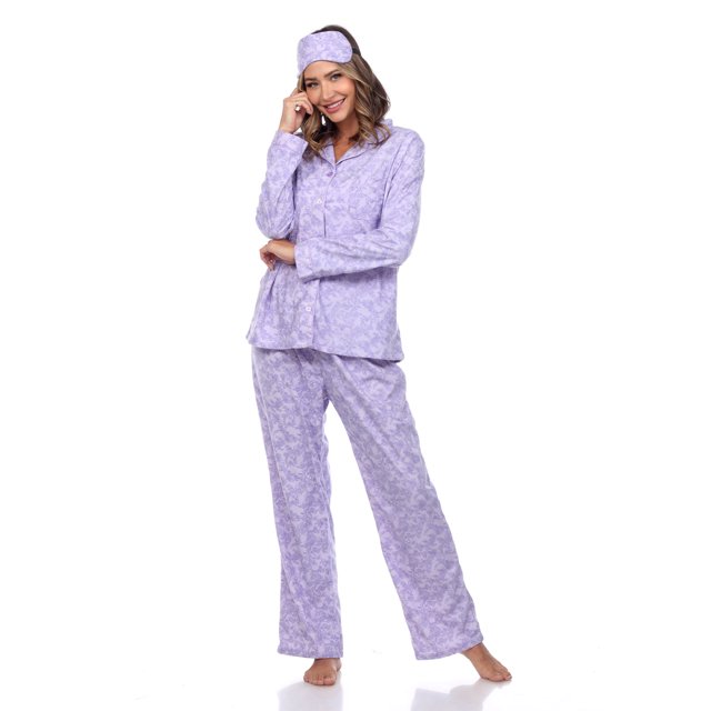 White Mark Pyjama Trois Pièces à Boutons pour Femme