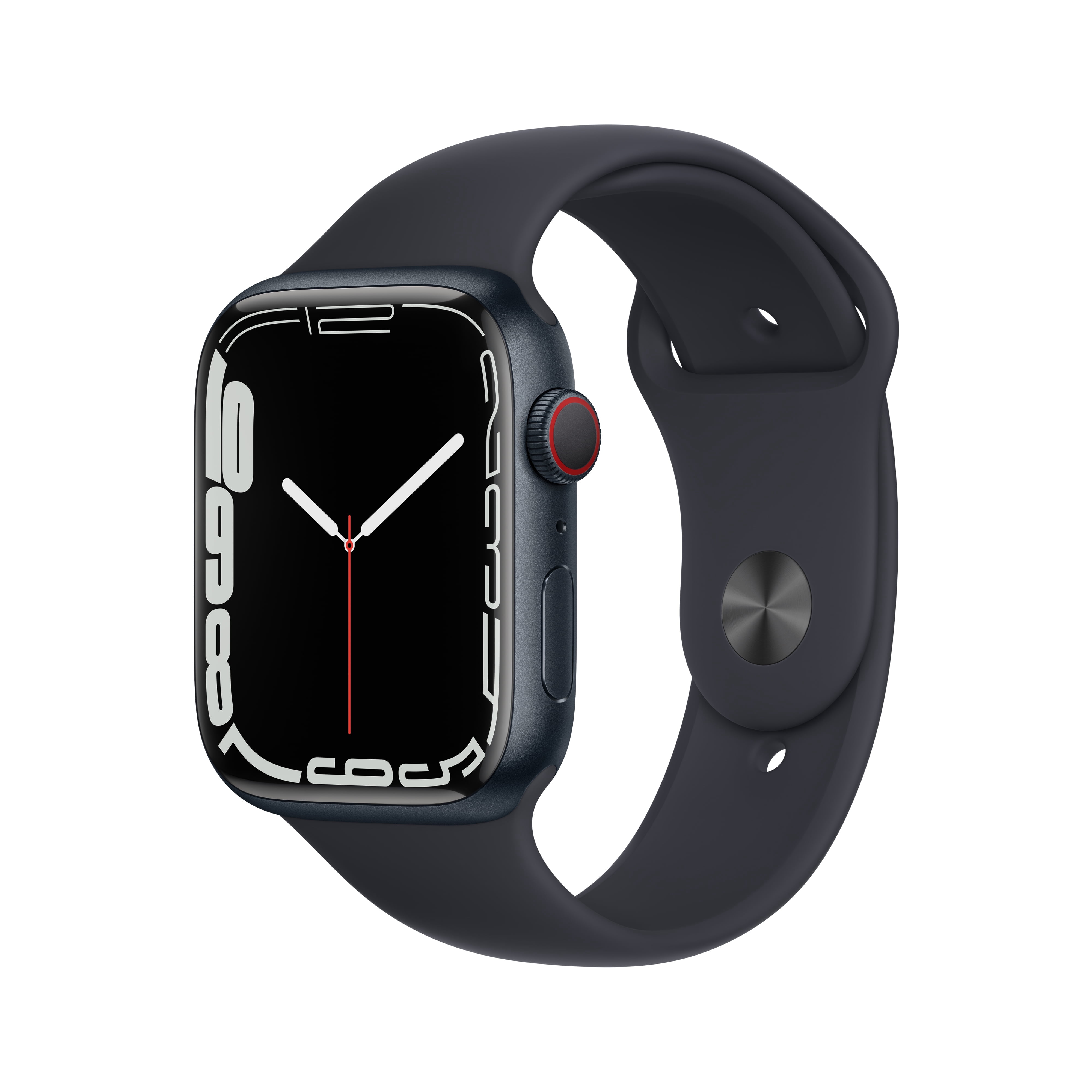 Restored Apple Watch Series 7 GPS + Cellular, 45mm Midnight Aluminum Case with Midnight Sport Band - Regular (Refurbished)