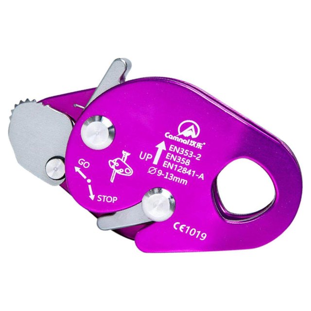 facefd Safety Arborist Rope Grab Rock Tree Climbing Stop Climbing Fall Arrester Descender Pulley Device Purple