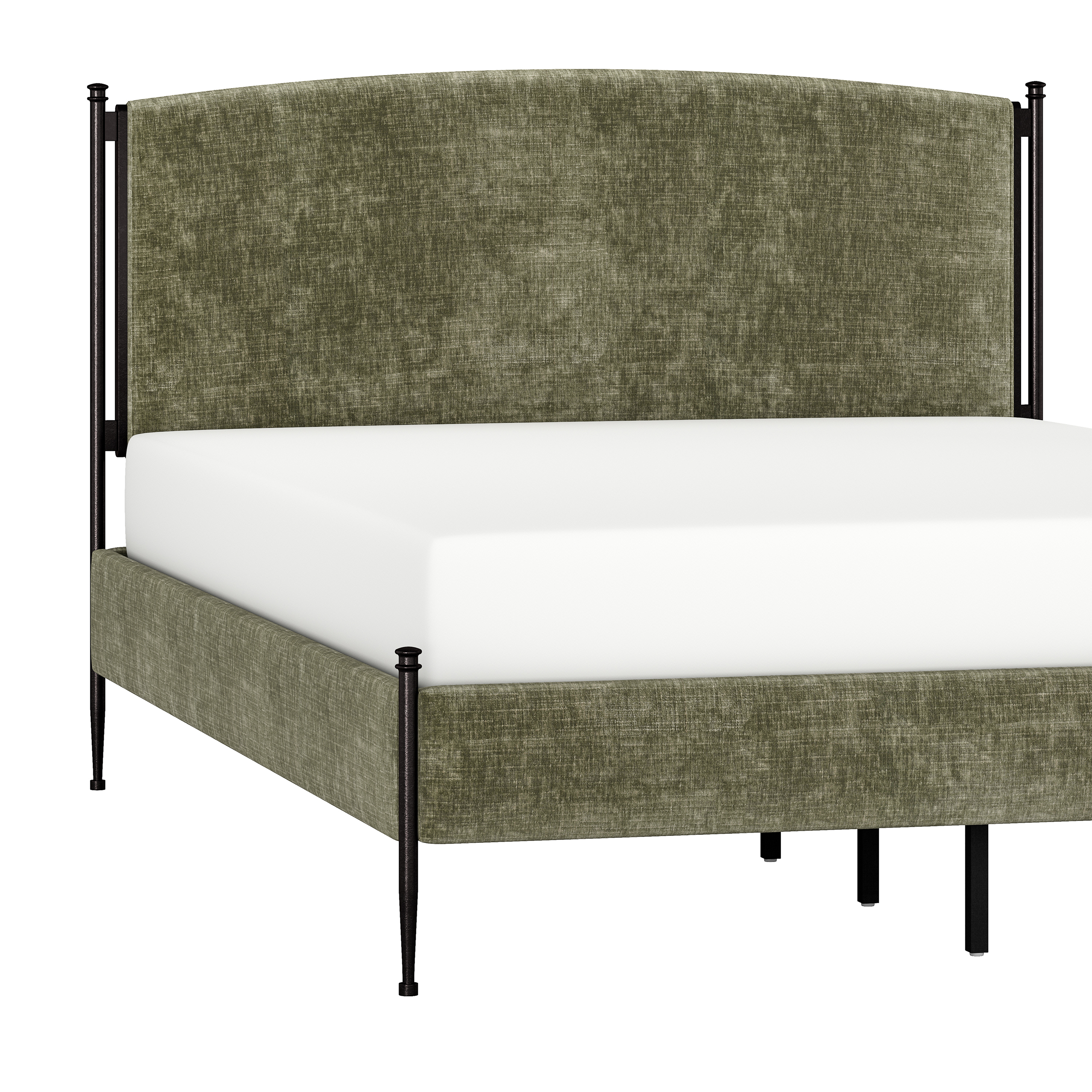 Better Homes & Gardens Ambrose Upholstered King Bed, Forest Velvet and Forged Iron