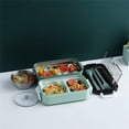 thumbnail image 1 of mtvxesu Lunch Box for Men, Stainless Steel Double-Layer Thermal Insulation Lunch Box with Tableware and Soup Bowl Lunch Box Snacks Lunch Box Containers Hot Prices, 1 of 2