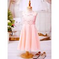 thumbnail image 3 of YONGHS Robe en Dentelle Fleurie en Chiffon pour Grandes Filles Robe de Banquet Formelle Porm Concours Mariage Fête Robe de Bal Rose Perle 10, 3 of 7