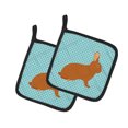 thumbnail image 1 of Carolines Treasures BB8143PTHD Rex Rabbit Blue Check Pair of Pot Holders, 1 of 1