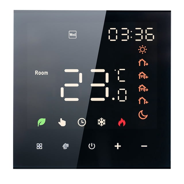 Smart WiFi Thermostat Voice Control 3A Digital Programmable LCD Display Touchscreen Underfloor Heating Temperature Controller Digital Intelligent Wall Thermostat for Water Heating Compatibl
