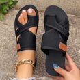 thumbnail image 2 of MIASHUI Womens Flip Flops Comfortable Summer Beach Walking Sandals,Black,6, 2 of 9