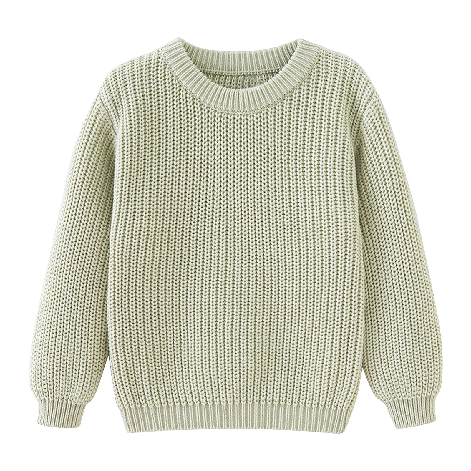 Timegard Girls Sweater Crewneck Drop Shoulder Comfy Knit Cotton Pullover Tops Children Fall Winter