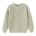 thumbnail image 1 of MeetoTime Chandail à Manches Longues Chaud à Col Rond pour Tout-Petit Bébé, Haut Tricoté Uni pour Filles, Vêtements pour Bébé, 1 of 6