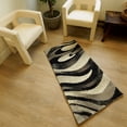 thumbnail image 3 of Rug Branch Mizuho 3' x 8' (2'8" x 8') Black/Grey Abstract Wave Indoor Runner Rug, Contemporary, Medium Pile, Stain-Resistant Hallway Carpet - Entryway, Mudroom, Bedroom, and Kitchen, 3 of 6