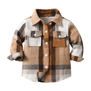 Chemise Manteau Veste à Carreaux à Manches Longues pour Tout-Petits Garçons Filles, Col à Revers pour Enfants, Hauts à Boutons, Vêtement d'Extérieur, Manche de Basketball, Garçon Tout-Petit Garçon, Chemise Garçon, Grands Garçons, Chemise Sans Manches à Manches Courtes, Haut pour Hommes, Hauts pour Garçons 10/12 5 6