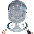 thumbnail image 1 of Baby Swing with Remote Control, Grey Fabric Seat, Musical Mobile with Moon and Stars, Adjustable Settings (Silver Gray), 1 of 8