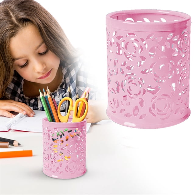 Meiiso Tool Series, Pen Holder B, Mesh Pen Holder Round & Square Metal Desk Organizer for /Study groups, Clearance!