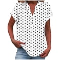 thumbnail image 1 of fatyb Womens Printed V Neck Tops Short Sleeve Button V Neck Tshirts Lightweight Summer Beach Blouses, 1 of 5