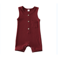 thumbnail image 1 of SUNSIOM Baby Summer Romper, Combinaison Côtelée à Fermeture Boutonnée Sans Manches, 1 of 9