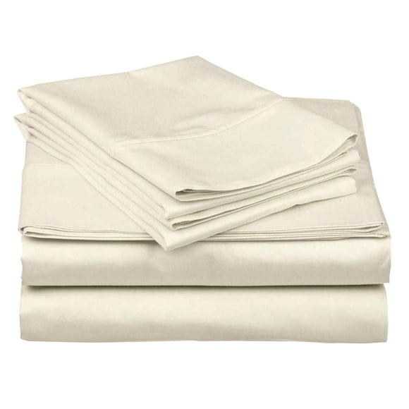 Twin Extra Long Sheets for Dorm Bedding 100% Cotton Sheets - Specially Designed for Dorm Beds - Deep Pocket from 10-15 inches (Ivory Solid,(38 x 80) Twin - XL)