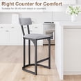 thumbnail image 3 of Bar Stools Set of 4, Counter Height Bar Stools, Curved Back with Metal Frame Island Chairs with Upholstered Modern Tall Barstools Counter Stools for Kitchen Dining Room (Gray), 3 of 8