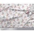 thumbnail image 3 of Soimoi Rayon Fabric Text,Floral & Eiffel Tower Architectural Fabric Prints By Yard 56 Inch Wide, 3 of 3