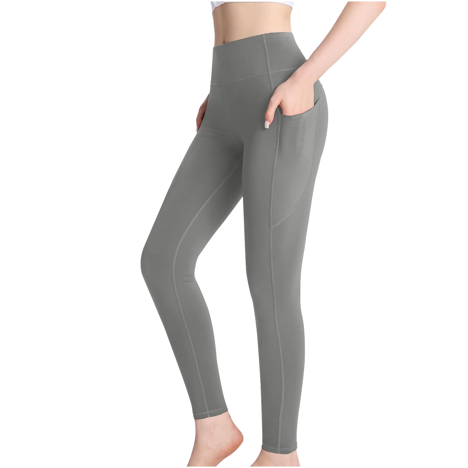 VKOYWKM Yoga Leggings for Women Fleece Lined Warm Leggings Slim