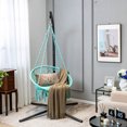 thumbnail image 4 of Gymax Hammock Swing Chair with Cushion Hanging Hardware Kit Indoor Outdoor Turquoise, 4 of 10