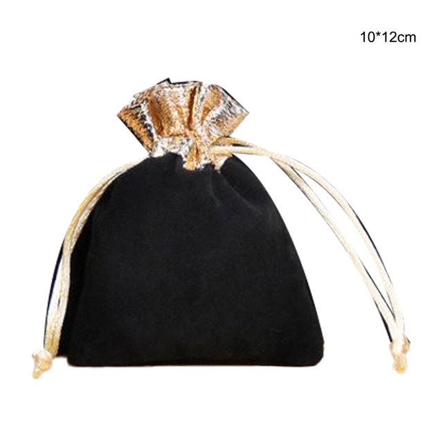 Jewellery Pouch Small Drawstring Bags Bracelet Packaging Display Goodies Presents Mobile Phone Storage Gifts Solid Pouches Gold Fleece-10*12