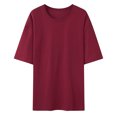 thumbnail image 1 of Pisexur Hauts d'Été pour Femmes, Hauts pour Femmes, Hauts de Sortie pour Femmes, Hauts pour Dames, T-Shirt d'Été pour Femmes à Col Rond, Manches Courtes, Décontracté, Mode, Imprimé, à Boutons, Bordeaux, m, 1 of 4