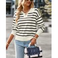thumbnail image 2 of Pull Rayé Printemps et Automne 2023 pour Femmes Doux Confortable Chaud Haut Décontracté pour Femmes, 2 of 5