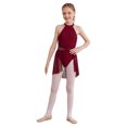 thumbnail image 2 of Yartina Robe de Danse Ballet Sans Manches pour Filles, Robe Justaucorps Moderne Contemporaine Bordeaux 16, 2 of 7